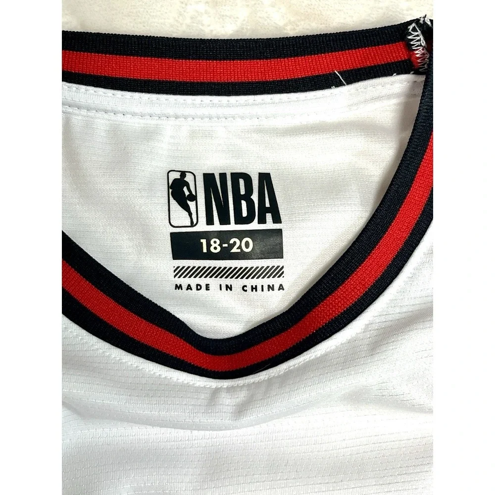 NBA Youth Basketball Jersey Tank Top White Mesh Athletic Sleeveless Shirt 18-20